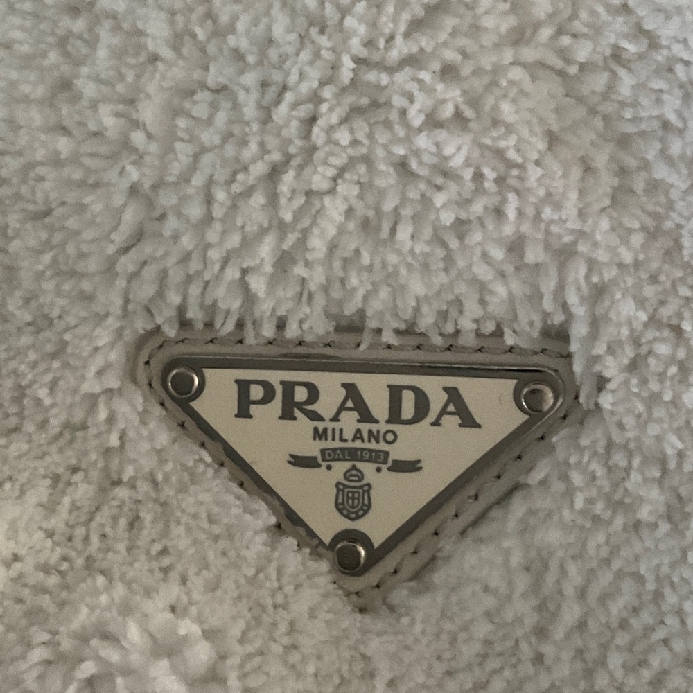 Prada White Fleece Tote Bag - Picture 9 of 13